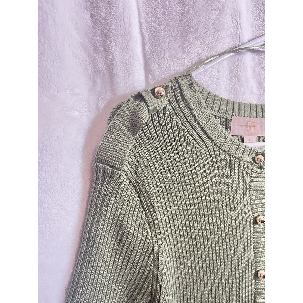 French Connection Women's Green Stretch Dress Size L – Short Length, Button - Picture 3 of 7